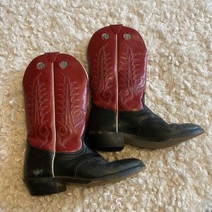Tony Lama little buckaroo, leather cowboy boots size one